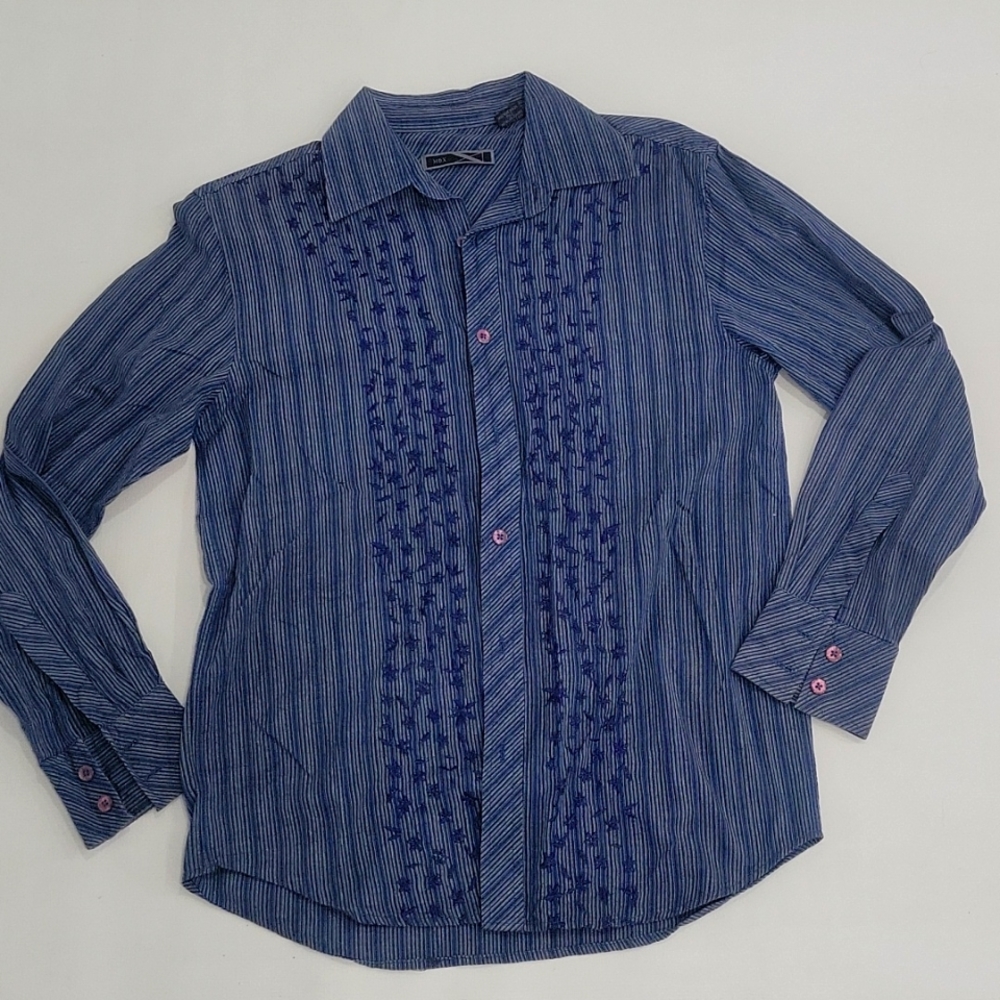 MBX blue button-down shirt size medium